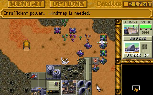 Screenshot from Dune II: The Building of a Dynasty